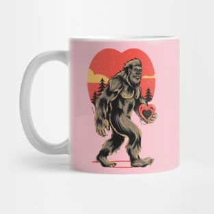 bigfoot  heart valentines day Mug